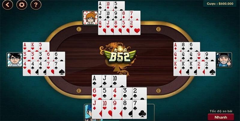 Sảnh game bài mậu binh trên cổng game bài b52club