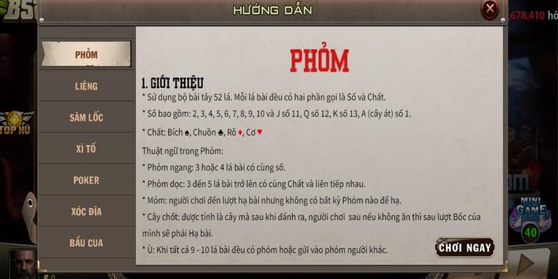 Cách đánh game bài phỏm online đơn giản trên b52club